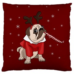 Pug Xmas Standard Flano Cushion Case (two Sides) by Valentinaart