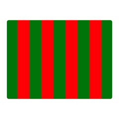 Wide Red And Green Christmas Cabana Stripes Double Sided Flano Blanket (mini)  by PodArtist