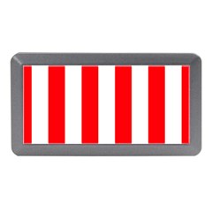 Wide Red And White Christmas Cabana Stripes Memory Card Reader (mini) by PodArtist