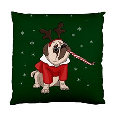 Pug Xmas Standard Cushion Case (one Side) by Valentinaart