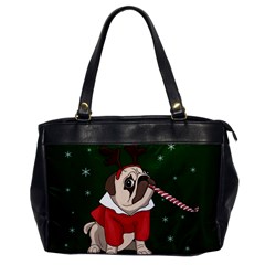 Pug Xmas Office Handbags by Valentinaart