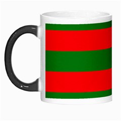 Red And Green Christmas Cabana Stripes Morph Mugs