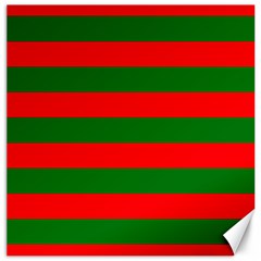 Red And Green Christmas Cabana Stripes Canvas 16  X 16  