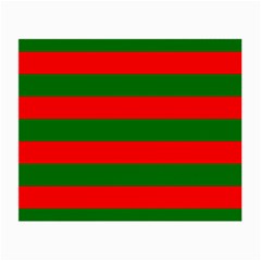 Red And Green Christmas Cabana Stripes Small Glasses Cloth (2-side) by PodArtist