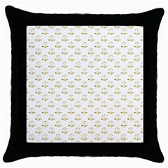 Gold Scales Of Justice On White Repeat Pattern All Over Print Throw Pillow Case (black) by PodArtist