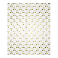 Gold Scales Of Justice On White Repeat Pattern All Over Print Shower Curtain 60  X 72  (medium)  by PodArtist