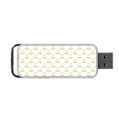 Gold Scales Of Justice On White Repeat Pattern All Over Print Portable Usb Flash (one Side) by PodArtist