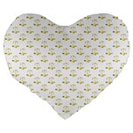 Gold Scales Of Justice on White Repeat Pattern All Over Print Large 19  Premium Heart Shape Cushions Back