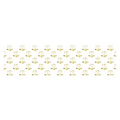 Gold Scales Of Justice On White Repeat Pattern All Over Print Satin Scarf (oblong) by PodArtist