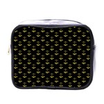 Gold Scales Of Justice on Black Repeat Pattern All Over Print  Mini Toiletries Bags Front