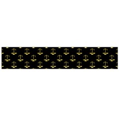 Gold Scales Of Justice On Black Repeat Pattern All Over Print  Large Flano Scarf  by PodArtist