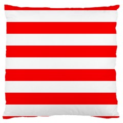 Christmas Red And White Cabana Stripes Standard Flano Cushion Case (two Sides) by PodArtist