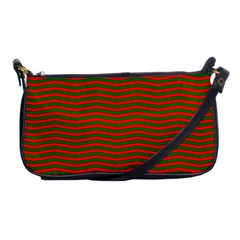 Christmas Red And Green Chevron Zig Zag Stripes Shoulder Clutch Bags by PodArtist