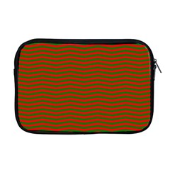 Christmas Red And Green Chevron Zig Zag Stripes Apple Macbook Pro 17  Zipper Case by PodArtist