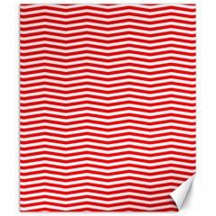 Christmas Red And White Chevron Stripes Canvas 20  X 24   by PodArtist