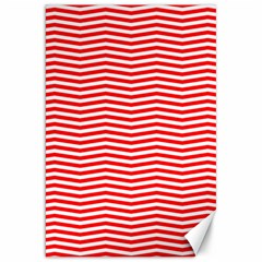 Christmas Red And White Chevron Stripes Canvas 20  X 30   by PodArtist