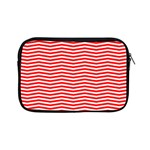 Christmas Red and White Chevron Stripes Apple iPad Mini Zipper Cases Front