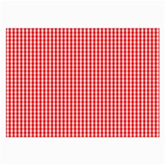 Small Snow White And Christmas Red Gingham Check Plaid Large Glasses Cloth (2-side) by PodArtist