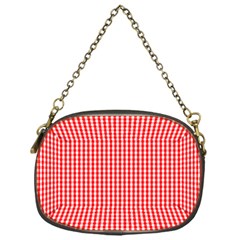 Small Snow White And Christmas Red Gingham Check Plaid Chain Purses (one Side)  by PodArtist