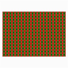 Large Red And Green Christmas Gingham Check Tartan Plaid Large Glasses Cloth (2-side) by PodArtist