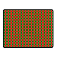 Large Red And Green Christmas Gingham Check Tartan Plaid Fleece Blanket (small) by PodArtist