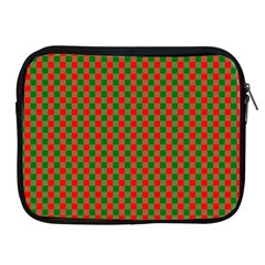 Large Red And Green Christmas Gingham Check Tartan Plaid Apple Ipad 2/3/4 Zipper Cases by PodArtist