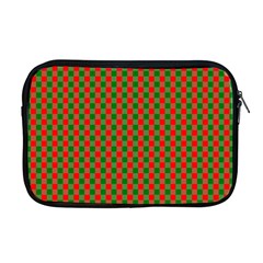 Large Red And Green Christmas Gingham Check Tartan Plaid Apple Macbook Pro 17  Zipper Case by PodArtist