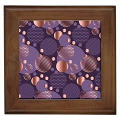 Random Polka Dots, Fun, Colorful, Pattern,xmas,happy,joy,modern,trendy,beautiful,pink,purple,metallic,glam, Framed Tiles by NouveauDesign