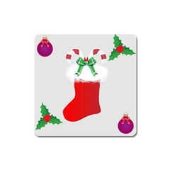 Christmas Stocking Square Magnet by christmastore