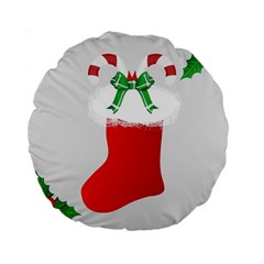Christmas Stocking Standard 15  Premium Round Cushions by christmastore