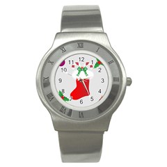 Christmas Stocking Stainless Steel Watch by christmastore