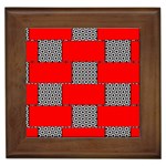 Black And White Red Patterns Framed Tiles Front