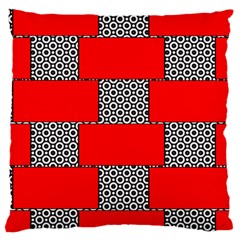 Black And White Red Patterns Large Cushion Case (two Sides)