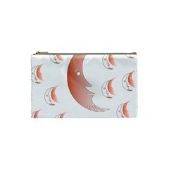 Moon Moonface Pattern Outlines Cosmetic Bag (small)  by Celenk