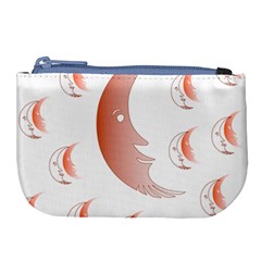 Moon Moonface Pattern Outlines Large Coin Purse by Celenk