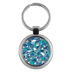 Abstract Background Blue Teal Key Chains (round)  by Celenk