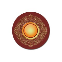 Badge Gilding Sun Red Oriental Magnet 3  (round) by Celenk