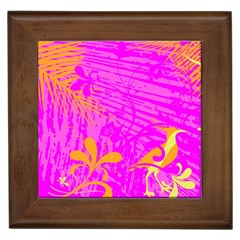 Spring Tropical Floral Palm Bird Framed Tiles