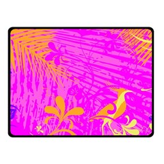 Spring Tropical Floral Palm Bird Fleece Blanket (small)