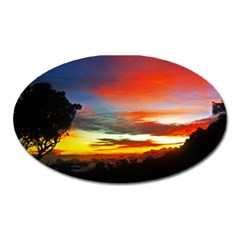 Sunset Mountain Indonesia Adventure Oval Magnet by Celenk