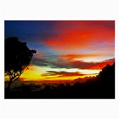 Sunset Mountain Indonesia Adventure Large Glasses Cloth by Celenk
