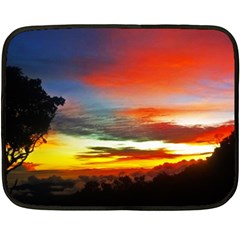 Sunset Mountain Indonesia Adventure Double Sided Fleece Blanket (mini)  by Celenk