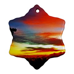 Sunset Mountain Indonesia Adventure Ornament (snowflake) by Celenk