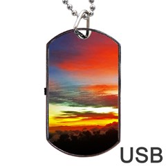 Sunset Mountain Indonesia Adventure Dog Tag Usb Flash (two Sides) by Celenk