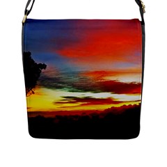 Sunset Mountain Indonesia Adventure Flap Messenger Bag (l)  by Celenk