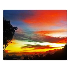 Sunset Mountain Indonesia Adventure Double Sided Flano Blanket (large)  by Celenk