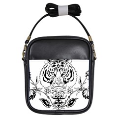 Tiger Animal Decoration Flower Girls Sling Bags by Celenk