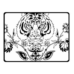 Tiger Animal Decoration Flower Double Sided Fleece Blanket (small)  by Celenk