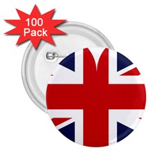 Uk Flag United Kingdom 2 25  Buttons (100 Pack)  by Celenk