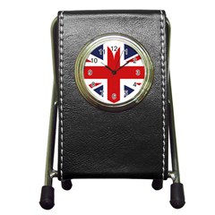 Uk Flag United Kingdom Pen Holder Desk Clocks
